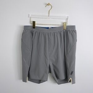 Mens RHONE Asphalt Shorts Sz XXL 5’ Swift Lined Running Gym Light Gray